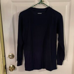 Architect Deep Blue Ribbed Long Sleeve Top